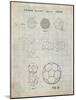 PP54-Antique Grid Parchment Soccer Ball 1985 Patent Poster-Cole Borders-Mounted Giclee Print