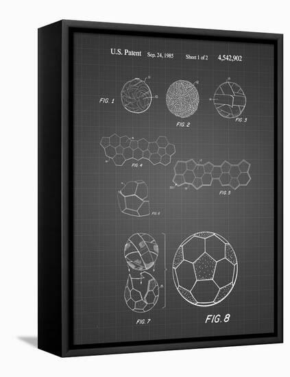 PP54-Black Grid Soccer Ball 1985 Patent Poster-Cole Borders-Framed Premier Image Canvas