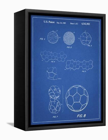 PP54-Blueprint Soccer Ball 1985 Patent Poster-Cole Borders-Framed Premier Image Canvas