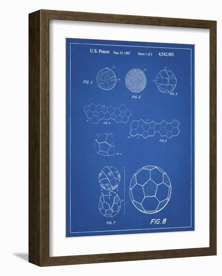 PP54-Blueprint Soccer Ball 1985 Patent Poster-Cole Borders-Framed Giclee Print