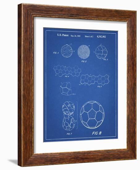 PP54-Blueprint Soccer Ball 1985 Patent Poster-Cole Borders-Framed Giclee Print