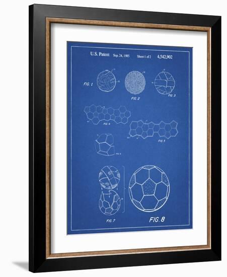 PP54-Blueprint Soccer Ball 1985 Patent Poster-Cole Borders-Framed Giclee Print