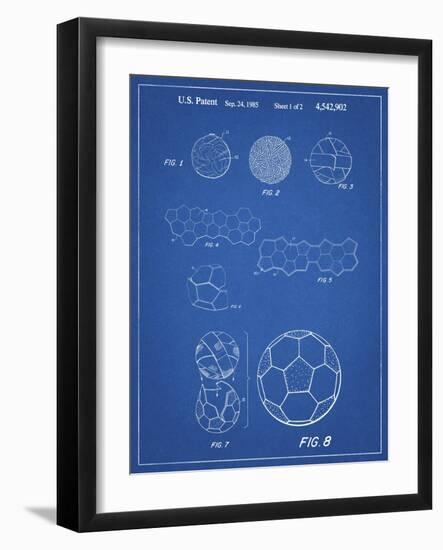 PP54-Blueprint Soccer Ball 1985 Patent Poster-Cole Borders-Framed Giclee Print