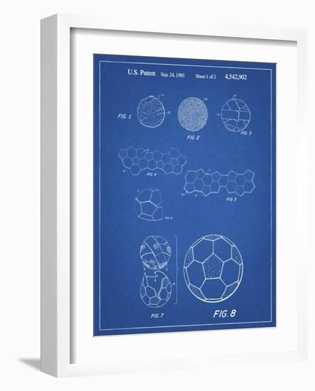 PP54-Blueprint Soccer Ball 1985 Patent Poster-Cole Borders-Framed Giclee Print