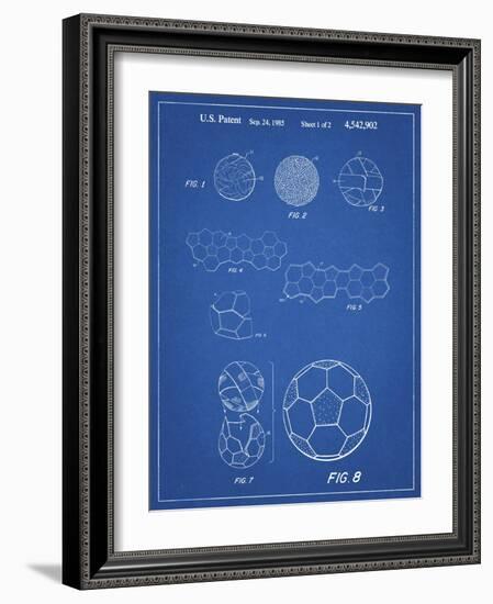 PP54-Blueprint Soccer Ball 1985 Patent Poster-Cole Borders-Framed Giclee Print