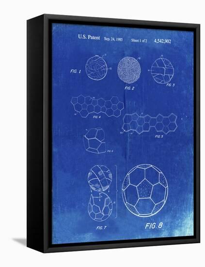 PP54-Faded Blueprint Soccer Ball 1985 Patent Poster-Cole Borders-Framed Premier Image Canvas