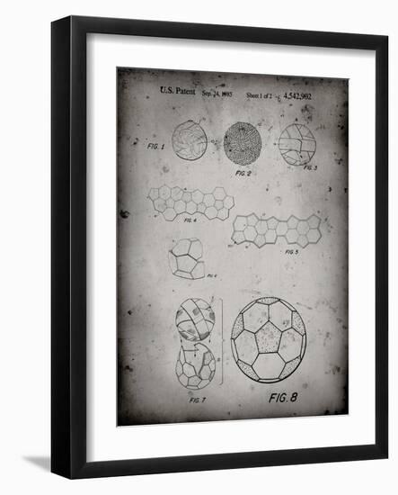 PP54-Faded Grey Soccer Ball 1985 Patent Poster-Cole Borders-Framed Giclee Print