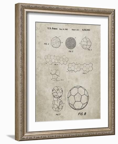 PP54-Sandstone Soccer Ball 1985 Patent Poster-Cole Borders-Framed Giclee Print