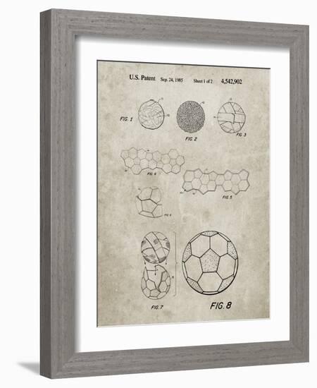 PP54-Sandstone Soccer Ball 1985 Patent Poster-Cole Borders-Framed Giclee Print