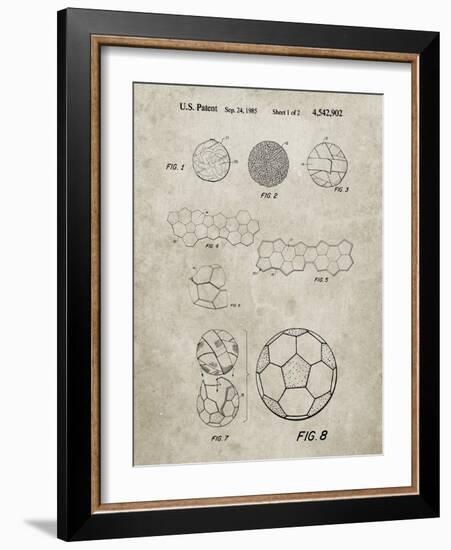 PP54-Sandstone Soccer Ball 1985 Patent Poster-Cole Borders-Framed Giclee Print