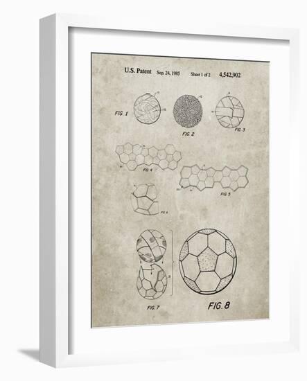 PP54-Sandstone Soccer Ball 1985 Patent Poster-Cole Borders-Framed Giclee Print