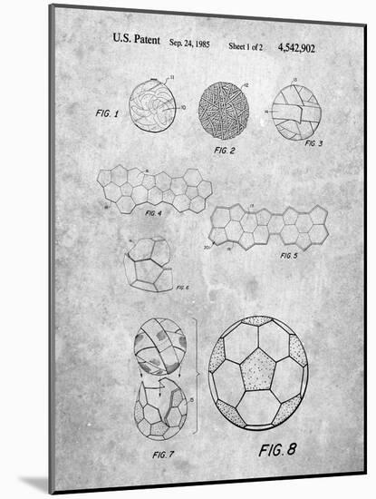 PP54-Slate Soccer Ball 1985 Patent Poster-Cole Borders-Mounted Giclee Print