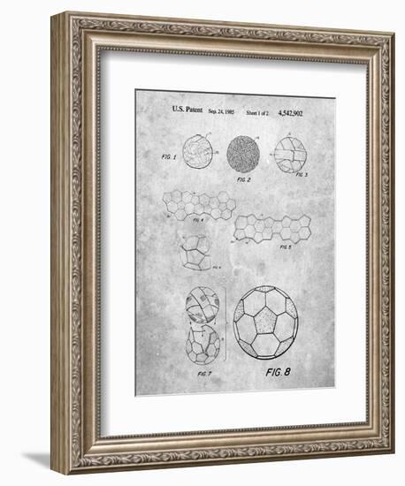 PP54-Slate Soccer Ball 1985 Patent Poster-Cole Borders-Framed Premium Giclee Print