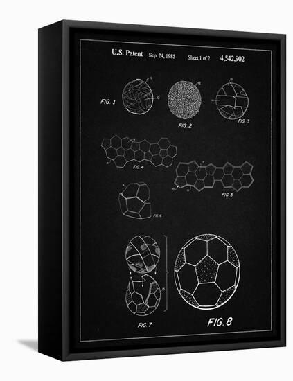 PP54-Vintage Black Soccer Ball 1985 Patent Poster-Cole Borders-Framed Premier Image Canvas