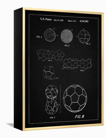 PP54-Vintage Black Soccer Ball 1985 Patent Poster-Cole Borders-Framed Premier Image Canvas