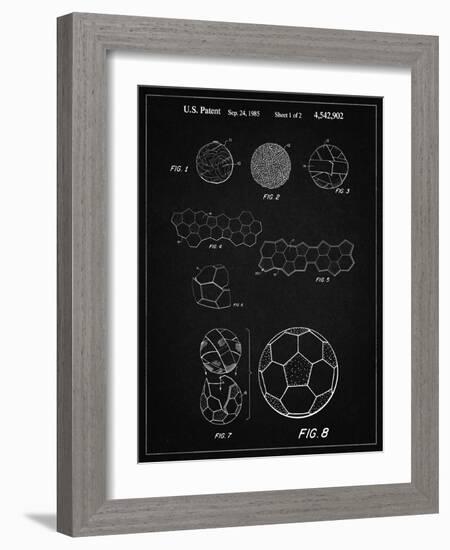 PP54-Vintage Black Soccer Ball 1985 Patent Poster-Cole Borders-Framed Giclee Print