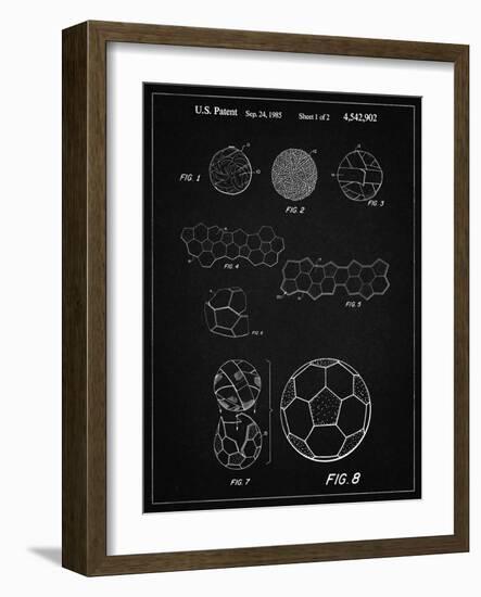PP54-Vintage Black Soccer Ball 1985 Patent Poster-Cole Borders-Framed Giclee Print