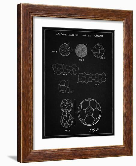 PP54-Vintage Black Soccer Ball 1985 Patent Poster-Cole Borders-Framed Giclee Print