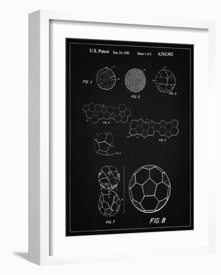 PP54-Vintage Black Soccer Ball 1985 Patent Poster-Cole Borders-Framed Giclee Print