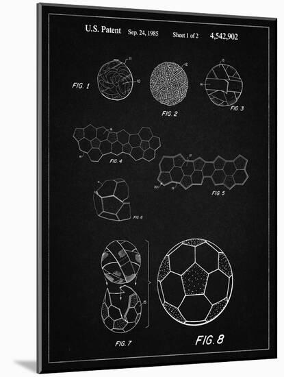 PP54-Vintage Black Soccer Ball 1985 Patent Poster-Cole Borders-Mounted Giclee Print