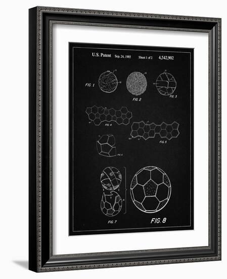 PP54-Vintage Black Soccer Ball 1985 Patent Poster-Cole Borders-Framed Giclee Print