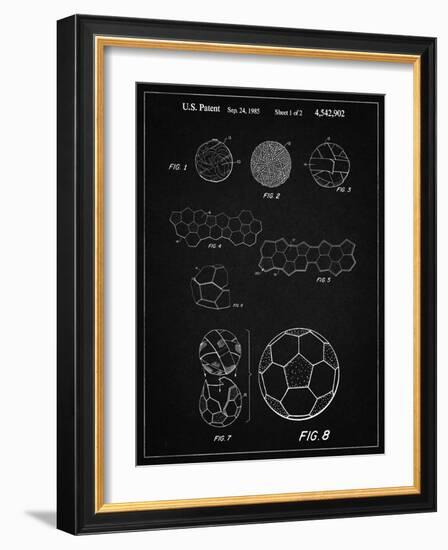 PP54-Vintage Black Soccer Ball 1985 Patent Poster-Cole Borders-Framed Giclee Print