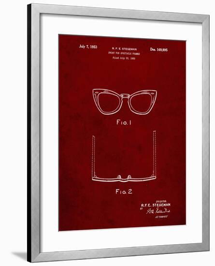PP541-Burgundy Ray Ban Horn Rimmed Glasses Patent Poster-Cole Borders-Framed Giclee Print