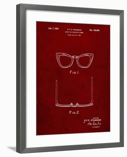 PP541-Burgundy Ray Ban Horn Rimmed Glasses Patent Poster-Cole Borders-Framed Giclee Print