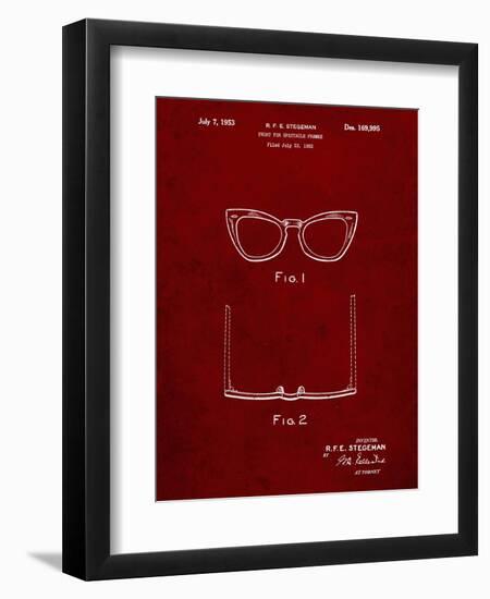 PP541-Burgundy Ray Ban Horn Rimmed Glasses Patent Poster-Cole Borders-Framed Giclee Print