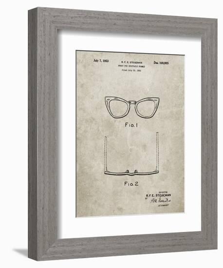 PP541-Sandstone Ray Ban Horn Rimmed Glasses Patent Poster-Cole Borders-Framed Giclee Print