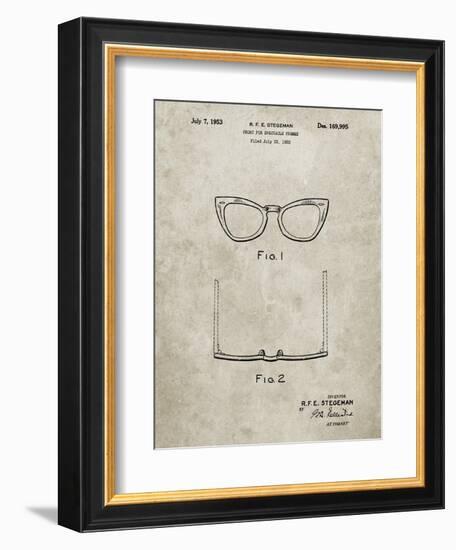 PP541-Sandstone Ray Ban Horn Rimmed Glasses Patent Poster-Cole Borders-Framed Giclee Print