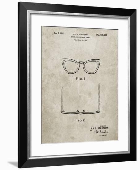 PP541-Sandstone Ray Ban Horn Rimmed Glasses Patent Poster-Cole Borders-Framed Giclee Print