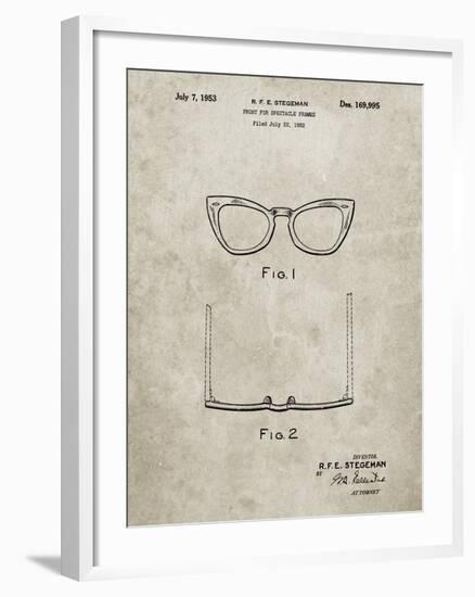 PP541-Sandstone Ray Ban Horn Rimmed Glasses Patent Poster-Cole Borders-Framed Giclee Print