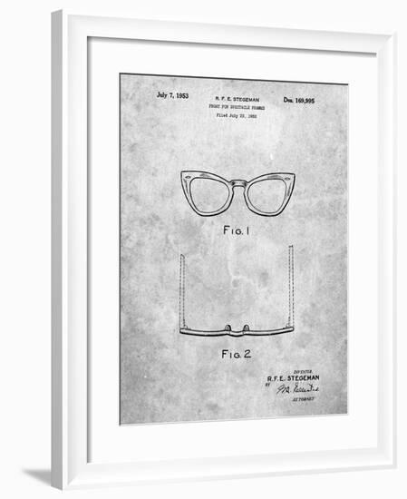 PP541-Slate Ray Ban Horn Rimmed Glasses Patent Poster-Cole Borders-Framed Giclee Print