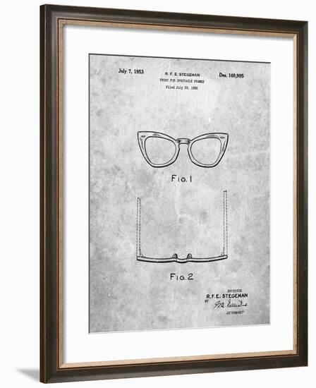 PP541-Slate Ray Ban Horn Rimmed Glasses Patent Poster-Cole Borders-Framed Giclee Print