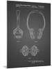 PP543-Black Grid Noise Canceling Headphones Patent Poster-Cole Borders-Mounted Giclee Print
