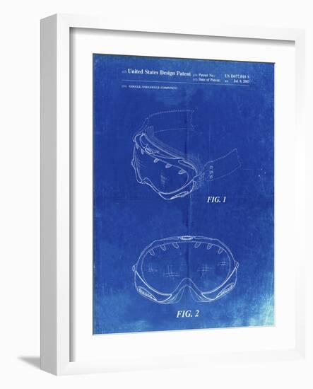 PP554-Faded Blueprint Ski Goggles Patent Poster-Cole Borders-Framed Giclee Print