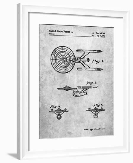 PP56-Slate Starship Enterprise Patent Poster-Cole Borders-Framed Giclee Print