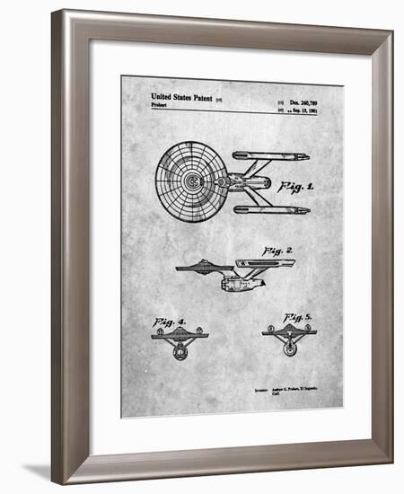 PP56-Slate Starship Enterprise Patent Poster-Cole Borders-Framed Giclee Print