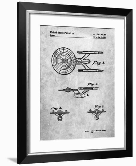 PP56-Slate Starship Enterprise Patent Poster-Cole Borders-Framed Giclee Print