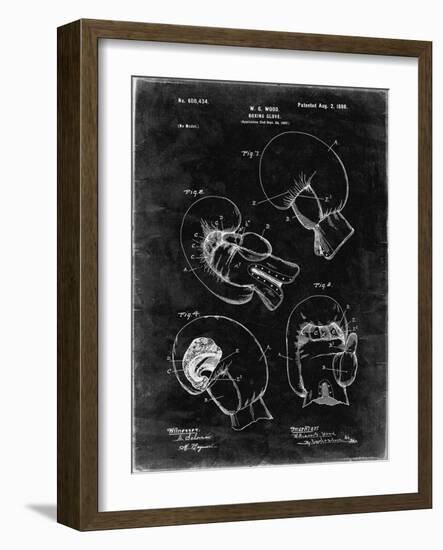 PP58-Black Grunge Vintage Boxing Glove 1898 Patent Poster-Cole Borders-Framed Giclee Print