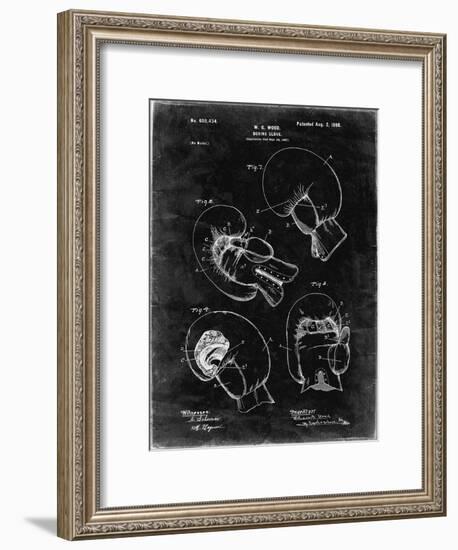 PP58-Black Grunge Vintage Boxing Glove 1898 Patent Poster-Cole Borders-Framed Giclee Print