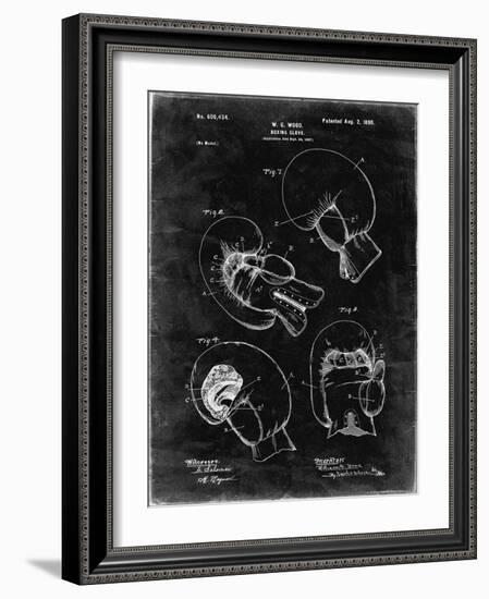 PP58-Black Grunge Vintage Boxing Glove 1898 Patent Poster-Cole Borders-Framed Giclee Print