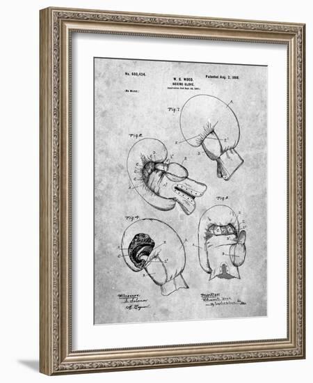 PP58-Slate Vintage Boxing Glove 1898 Patent Poster-Cole Borders-Framed Giclee Print