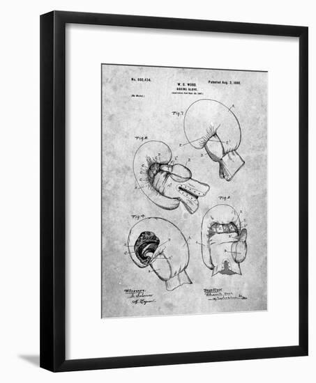 PP58-Slate Vintage Boxing Glove 1898 Patent Poster-Cole Borders-Framed Giclee Print