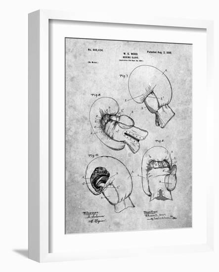 PP58-Slate Vintage Boxing Glove 1898 Patent Poster-Cole Borders-Framed Giclee Print