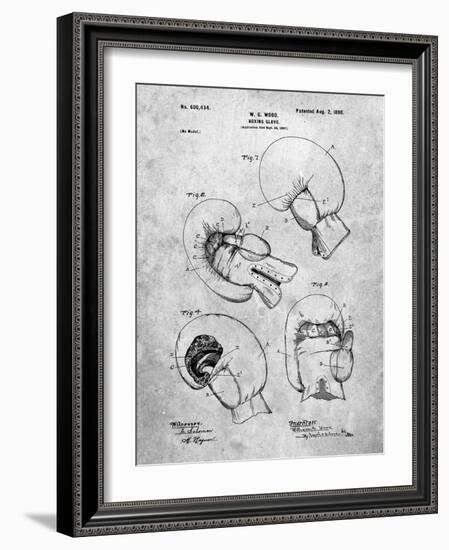 PP58-Slate Vintage Boxing Glove 1898 Patent Poster-Cole Borders-Framed Giclee Print