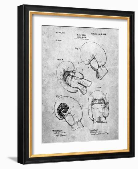 PP58-Slate Vintage Boxing Glove 1898 Patent Poster-Cole Borders-Framed Giclee Print