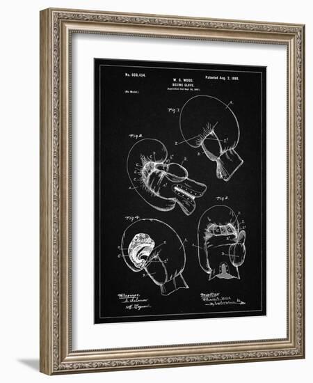 PP58-Vintage Black Vintage Boxing Glove 1898 Patent Poster-Cole Borders-Framed Giclee Print