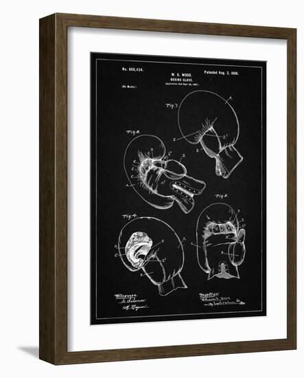 PP58-Vintage Black Vintage Boxing Glove 1898 Patent Poster-Cole Borders-Framed Giclee Print